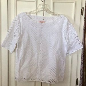 Brooks Brothers SZ 8 White Eyelet Top